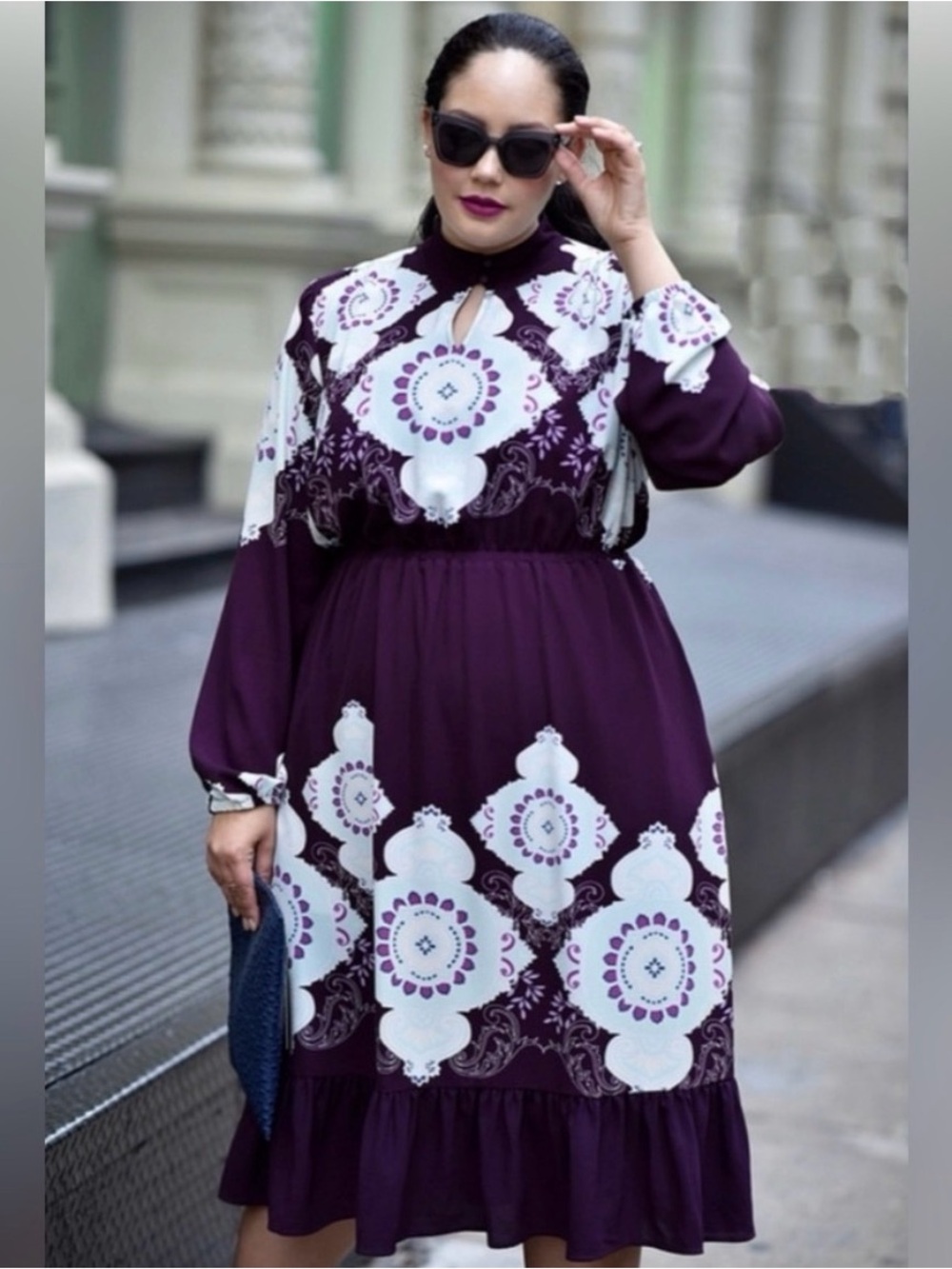 RARE FIND Lane Bryant X girl with curves collection burgundy printed Dress